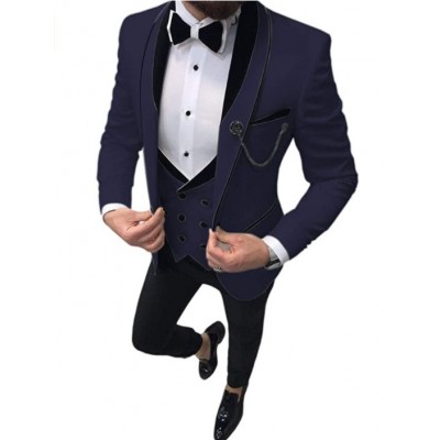 新款西服套装男士三件套伴郎服装婚礼礼服男西装套装修身韩版正装图4
