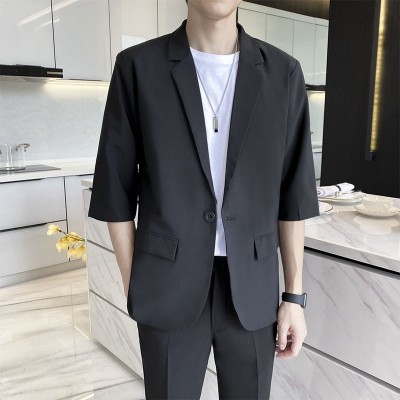 品质修身西服套装男士休闲西装全套学院风潮流商务正装职业装礼服图4
