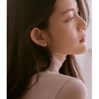 925纯银小圆球耳钉女韩国设计简约时尚小众设计感ins青岛饰品批发图1