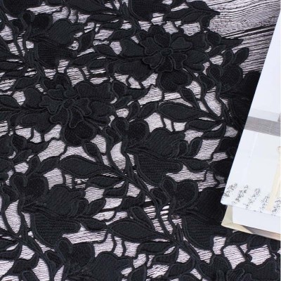牛奶丝镂空刺绣贴花面料 演出服连衣裙面料 立体水溶蕾丝绣花面料1码图3