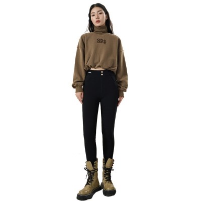 棉芭莎9003-5.0牛油果小黑裤女外穿加绒加厚保暖显瘦打底裤冬新款图3