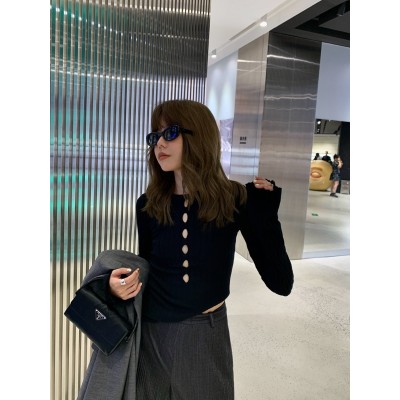 UNITY MODE多巴胺镂空设计感羊毛打底衫十三行早春黑 色修身毛衣女图5