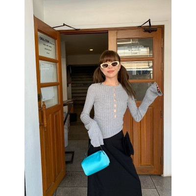 UNITY MODE多巴胺镂空设计感羊毛打底衫十三行早春黑 色修身毛衣女图4
