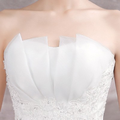 森系轻婚纱礼服新款韩式简约公主新娘结婚齐地秋季抹胸显瘦女图4