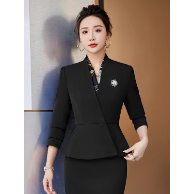 白色西装套装女秋时尚气质正装高端工作服职业装前台经理西服工装图2