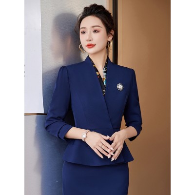 白色西装套装女秋时尚气质正装高端工作服职业装前台经理西服工装图4