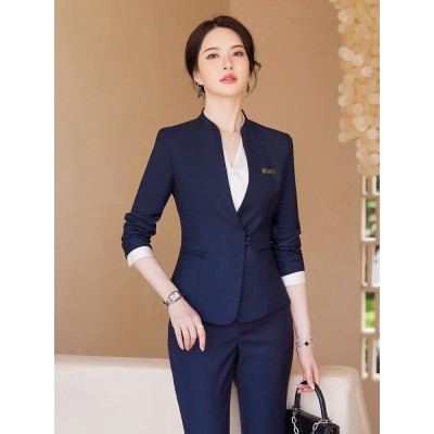 职业套装女珠宝店工服售楼物业客服工作服酒店前台接待工作装套裙图2