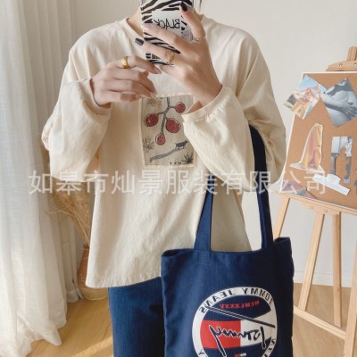 秋冬针织卫衣女卫衣印花棉卫衣针织印花女式卫衣宽松韩版卫衣图3
