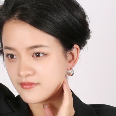 韩版饰品法式复古耳扣冷淡风高级感潮轻奢简约小众设计感耳饰批发图2