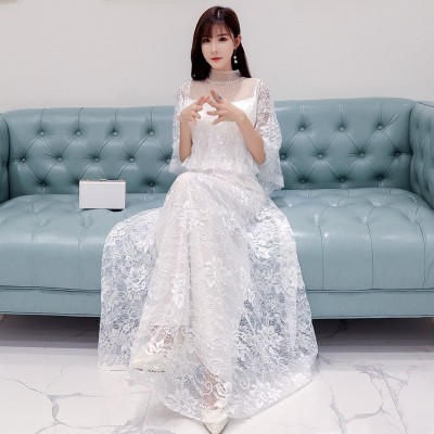晚宴女装优雅晚礼服遮肩网纱大码长款大气显瘦小礼服气质6601图5