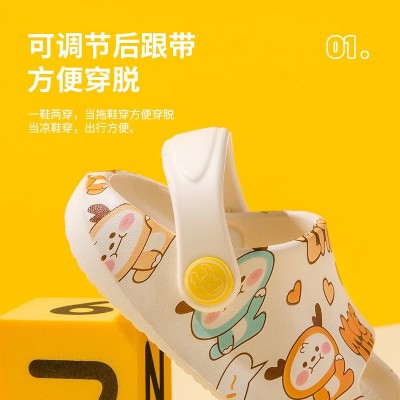 小鹿米利新款儿童拖鞋男女室内可爱轻柔软底浴室满印中小童洞洞鞋图3