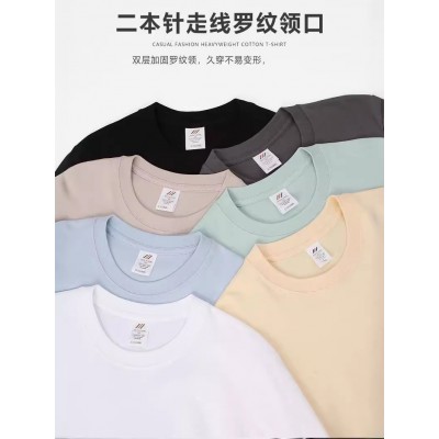 230克秋冬款精梳棉长袖t恤男女内搭广告圆领秋衣长袖纯色打底衫厂图2