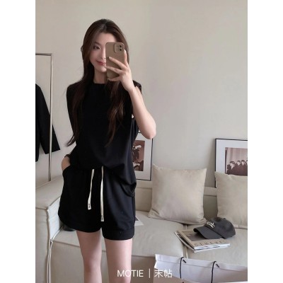 MOTIE末帖直角肩套装夏季简约风显瘦无袖马甲时尚休闲运动女装图2