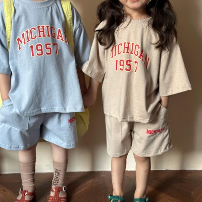 儿童夏季运动套装男童纯棉宽松衣服宝宝2024新款女童休闲短袖夏装图3