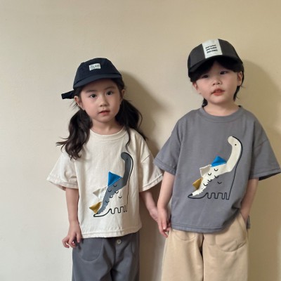 儿童短袖t恤女童纯棉夏季洋气2024新款宽松男童夏装宝宝半袖上衣图4