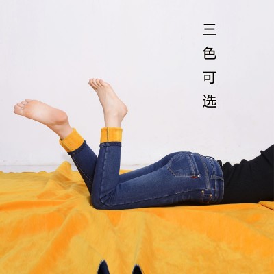 2023春秋冬新款中腰小脚牛仔女长裤弹力厂家直营有单款和加绒图4