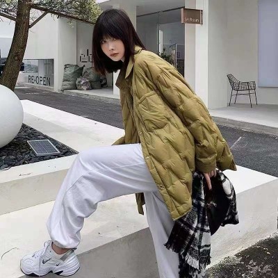 2023年新款衬衫领轻薄款羽绒服中长款设计感小众宽松百搭显瘦外套图5