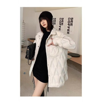2023年新款衬衫领轻薄款羽绒服中长款设计感小众宽松百搭显瘦外套图2