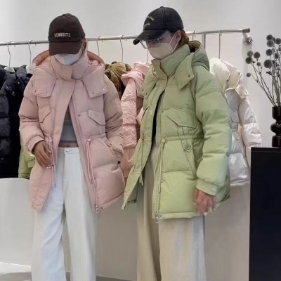 平湖羽绒服中长款2023冬季新款韩版加厚连帽收腰白鸭绒小个子外套图4