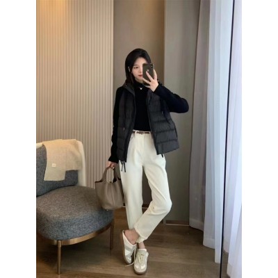 轻薄羽绒服女2023秋冬季新款针织袖连帽拼接90白鸭绒卫衣短款外套图2