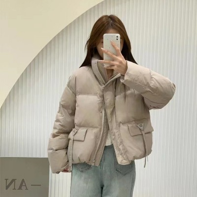平湖2023冬季新款立领羽绒服短款鹅绒面包服女小个子外套加厚保暖图5