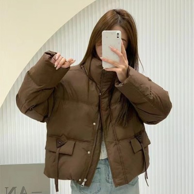 平湖2023冬季新款立领羽绒服短款鹅绒面包服女小个子外套加厚保暖图4