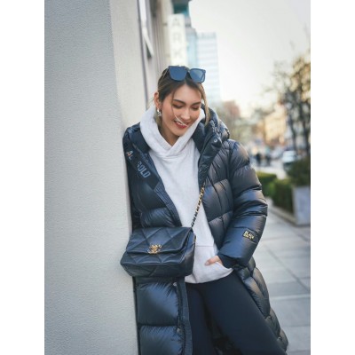 反季黑金90白鸭绒羽绒服女2023年新款短款小个子爆款男过膝长外套图3