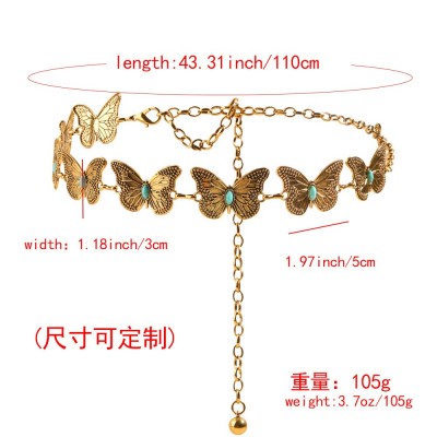 高级感复古腰链配饰百搭金属链条蝴蝶腰带女配连衣裙裙子收腰简约图4