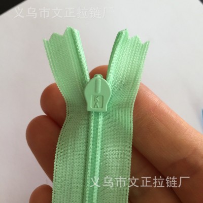 加工定制隐形拉链来样生产3号隐形尼龙拉链布边蕾丝KA拉头图3