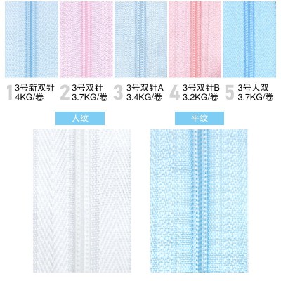 现货彩色3号尼龙拉链批发 白色家纺被套被罩塑料包包袋卷码装拉链图2
