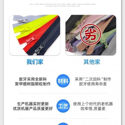 厂家定制3#5#8#10#号金属开尾拉链可用于 羽绒服服装外 套箱包鞋靴图3