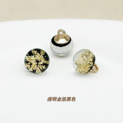 宫廷风旗袍扣子金箔树脂金属底脚衬衫扣唐装复古手工盘扣装饰扣子图2