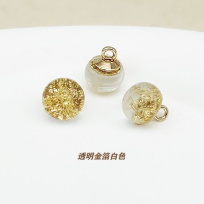 宫廷风旗袍扣子金箔树脂金属底脚衬衫扣唐装复古手工盘扣装饰扣子图4