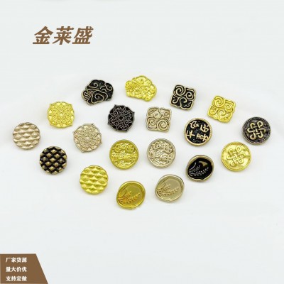 古风合金纽扣圆形平安喜乐祥云不规则扣衬衣汉服前门襟装饰扣批发图5