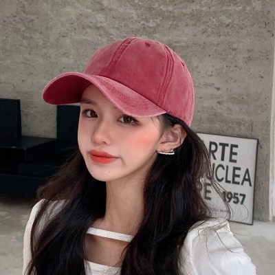 棒球帽女春夏季新款韩版大头围百搭显脸小做旧水洗牛仔鸭舌帽子潮图3