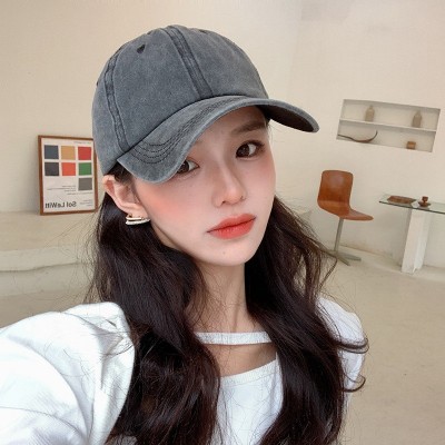 棒球帽女春夏季新款韩版大头围百搭显脸小做旧水洗牛仔鸭舌帽子潮图4