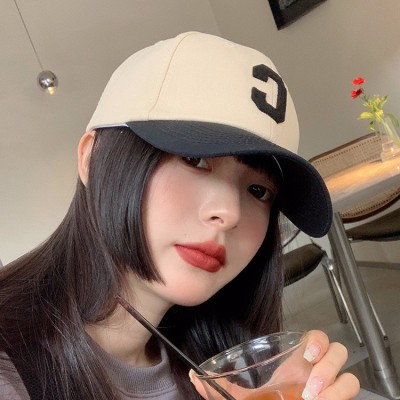 鸭舌帽子女春夏季韩版百搭潮牌ins网红显脸小日系拼色字母棒球帽图2