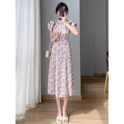 [现货]卓ya2024夏季新款女装法式茶歇优雅气质精致碎花轻奢连衣裙图4