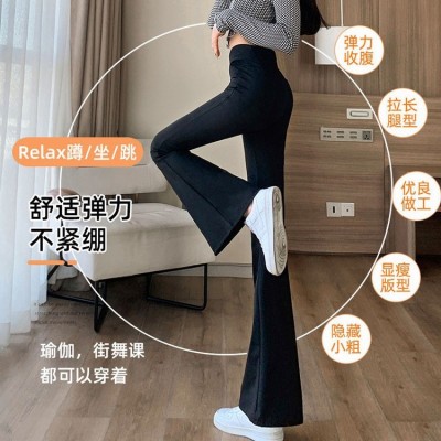 微喇鲨鱼裤喇叭裤薄款春夏秋芭比裤紧身裤高腰显廋收腹提臀女外穿图3