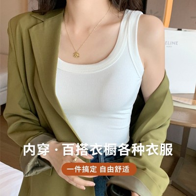 爆款吊带背心女内搭外穿无袖打底衫夏季螺纹背心修身遮副乳上衣女图4