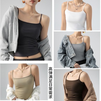 抖音爆款打底背心小吊带女西装内搭遮副乳螺纹春秋夏季可外穿上衣图4