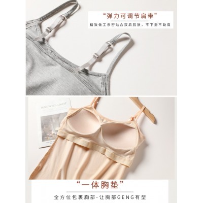 夏季内搭抹胸带胸垫打底吊带背心女新款外穿一体美背文胸内衣夏图2