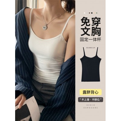 夏季内搭抹胸带胸垫打底吊带背心女新款外穿一体美背文胸内衣夏图5