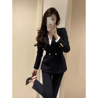 西装套装女大学生公务员面试工作服春秋新款职业西装套装高端西服图4