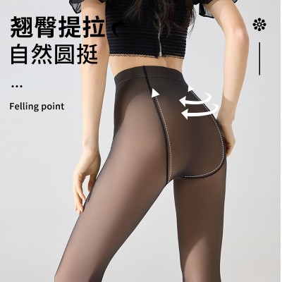 跨境欧美黑丝光腿神器亚马逊80克黑透肤连裤弹力性感裤袜外贸批发图2