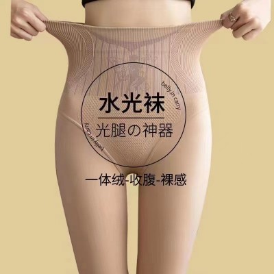 光腿神器花仙子春秋冬季加绒水光裸感高腰收腹提臀女士外穿一体裤图5