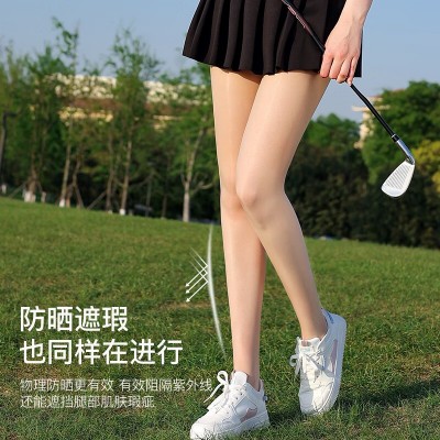 夏季打底马油丝袜女户外高尔夫运动薄款美腿蚕丝袜防晒光腿连裤袜图3