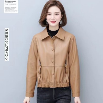 水洗皮新款女式皮衣潮流机车服女式皮短款上衣外套炸街外套女批发图3