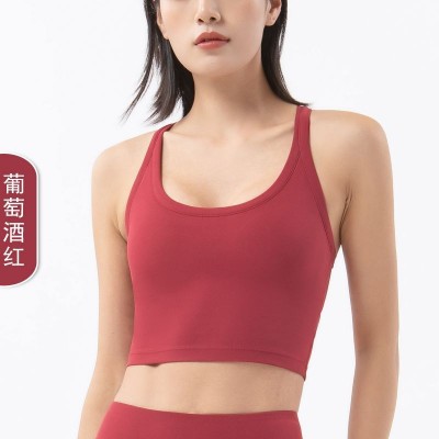新款防震跑步裸感运动内衣女聚拢背心式健身跑步运动文胸图4