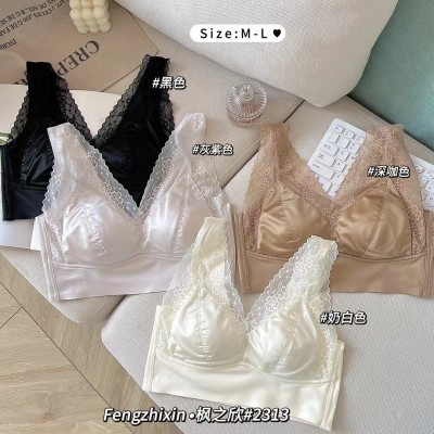 枫之欣~2313缎面蕾丝美背裹胸女士内衣亲肤舒适柔软百搭图3